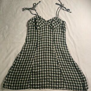 Green Plaid Slip Dress